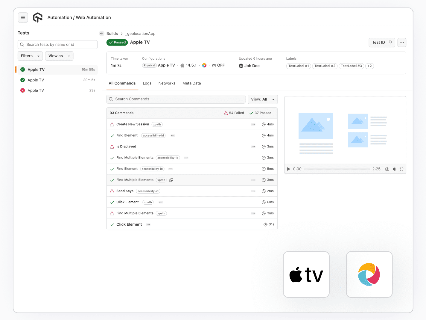 Apple TV Test on Appium Apple TV Test on Appium