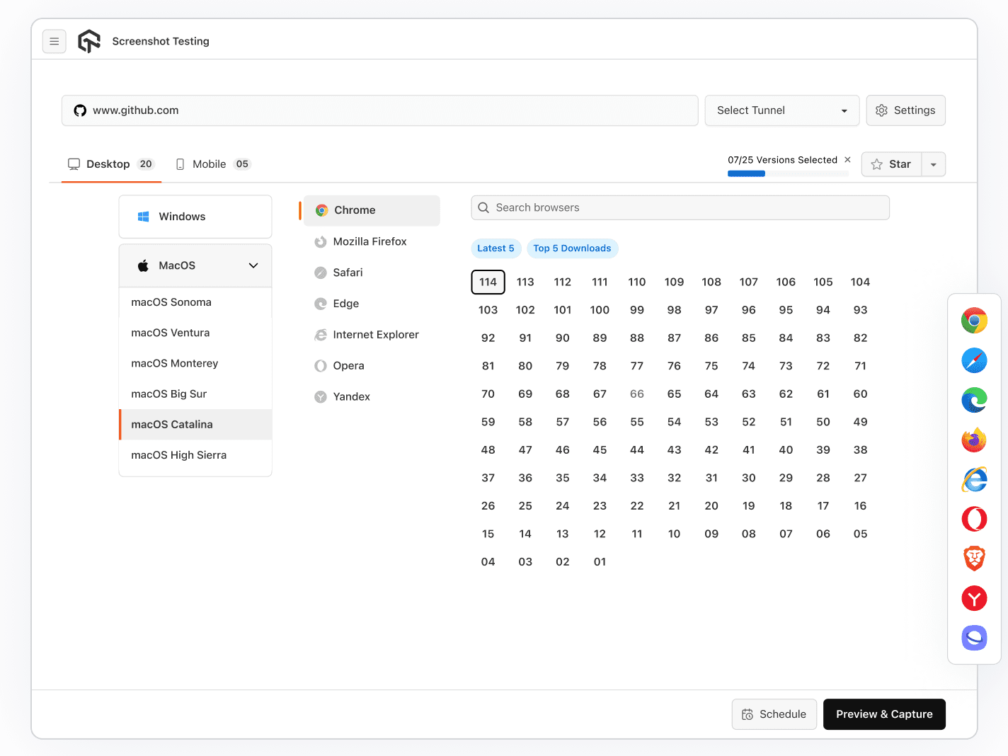 Automated Screenshots on Online Browsers
