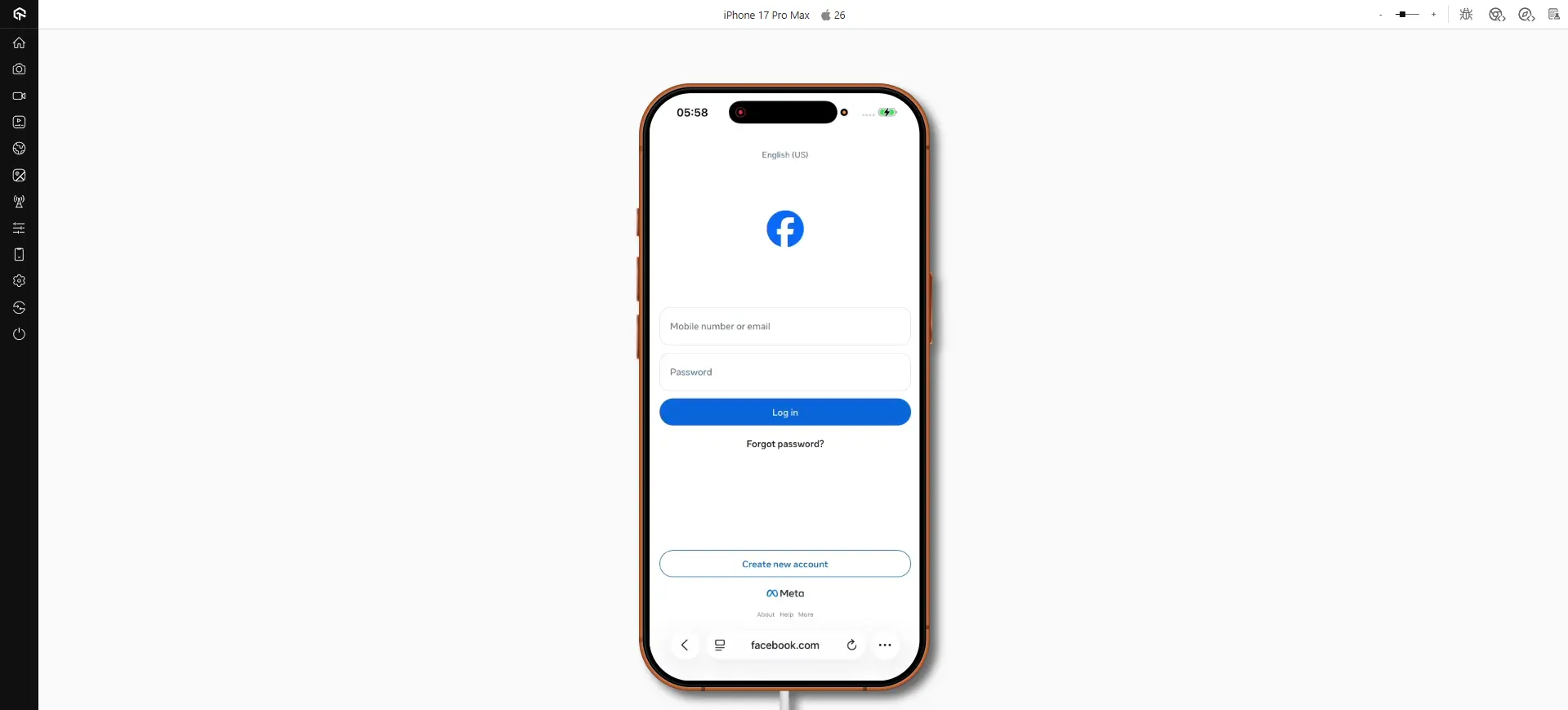 Facebook PWA on LambdaTest Real Device Cloud
