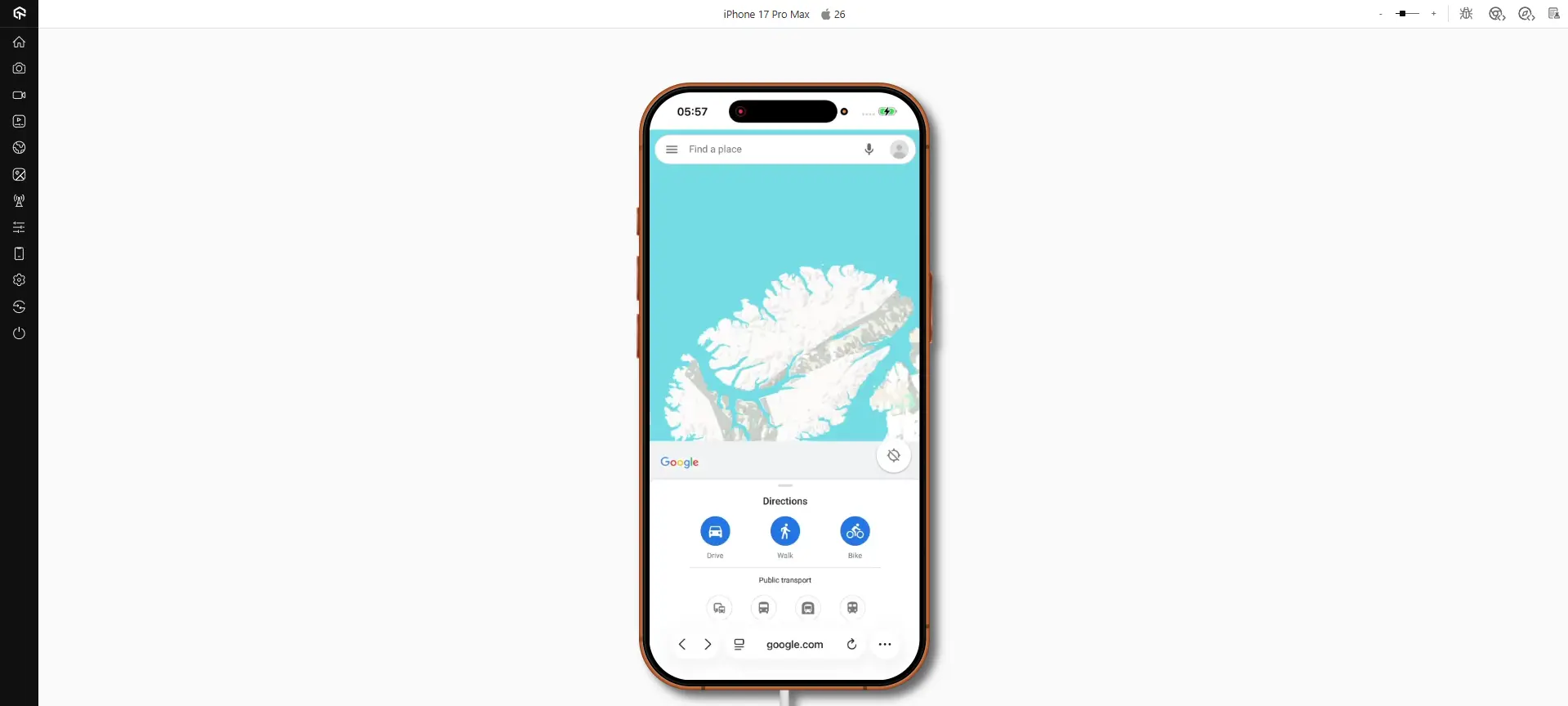 Google Maps PWA on LambdaTest Real Device Cloud