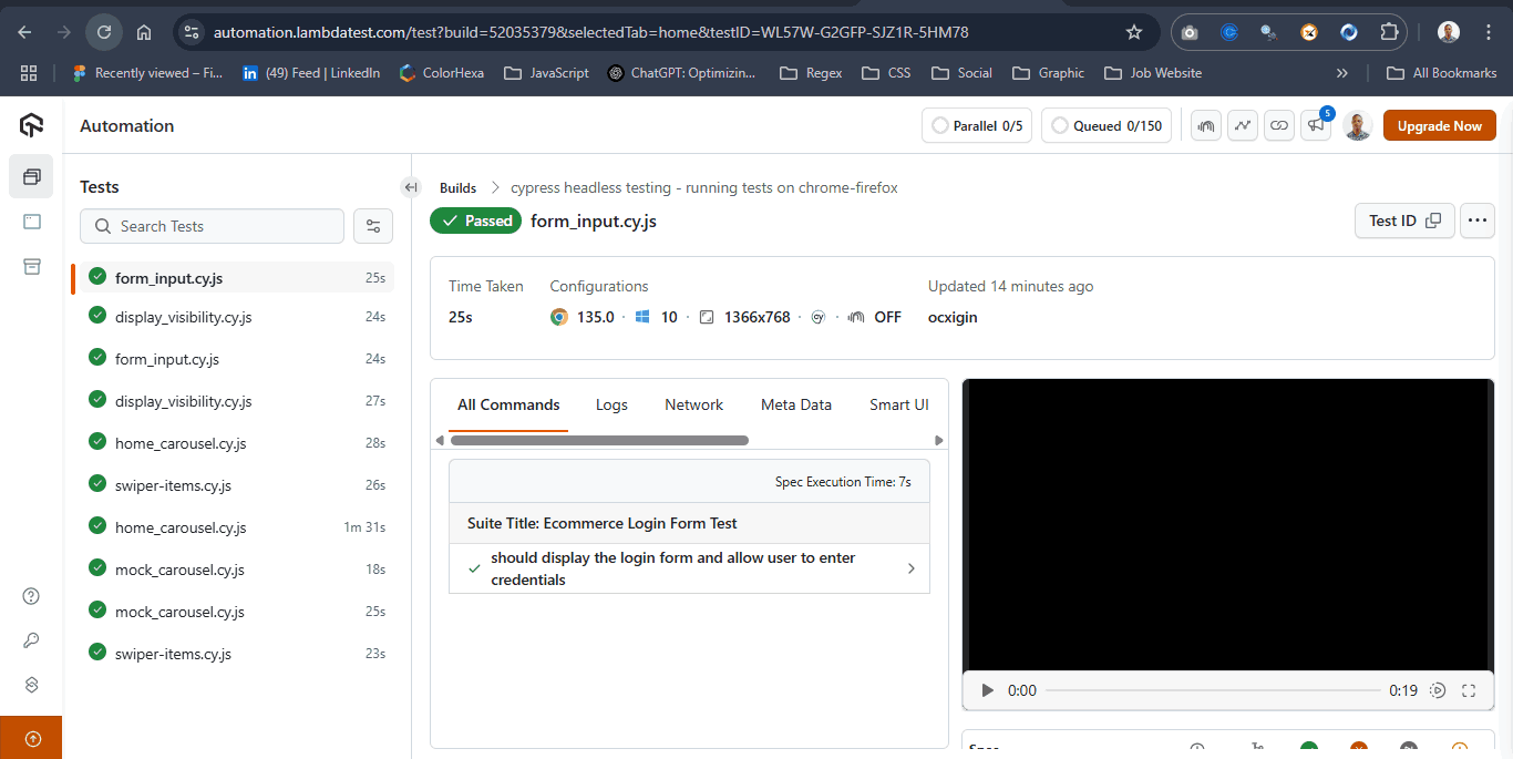 LambdaTest Cypress Test Execution LambdaTest Cypress Test Execution