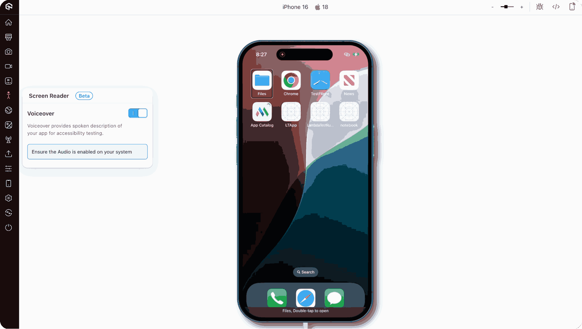 TestMu AI iOS VoiceOver Testing