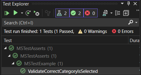 MSTest Assert Test Execution