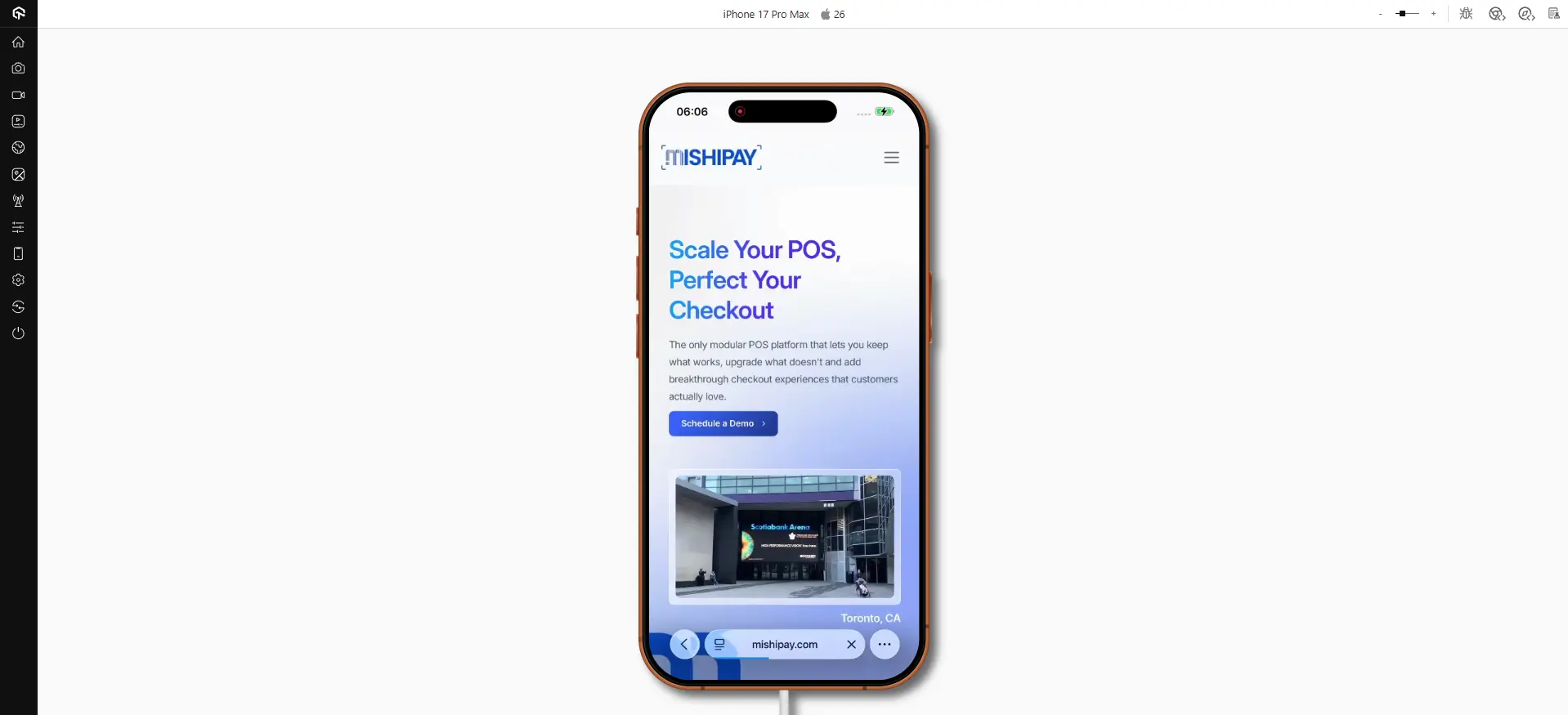 MishiPay PWA on LambdaTest Real Device Cloud