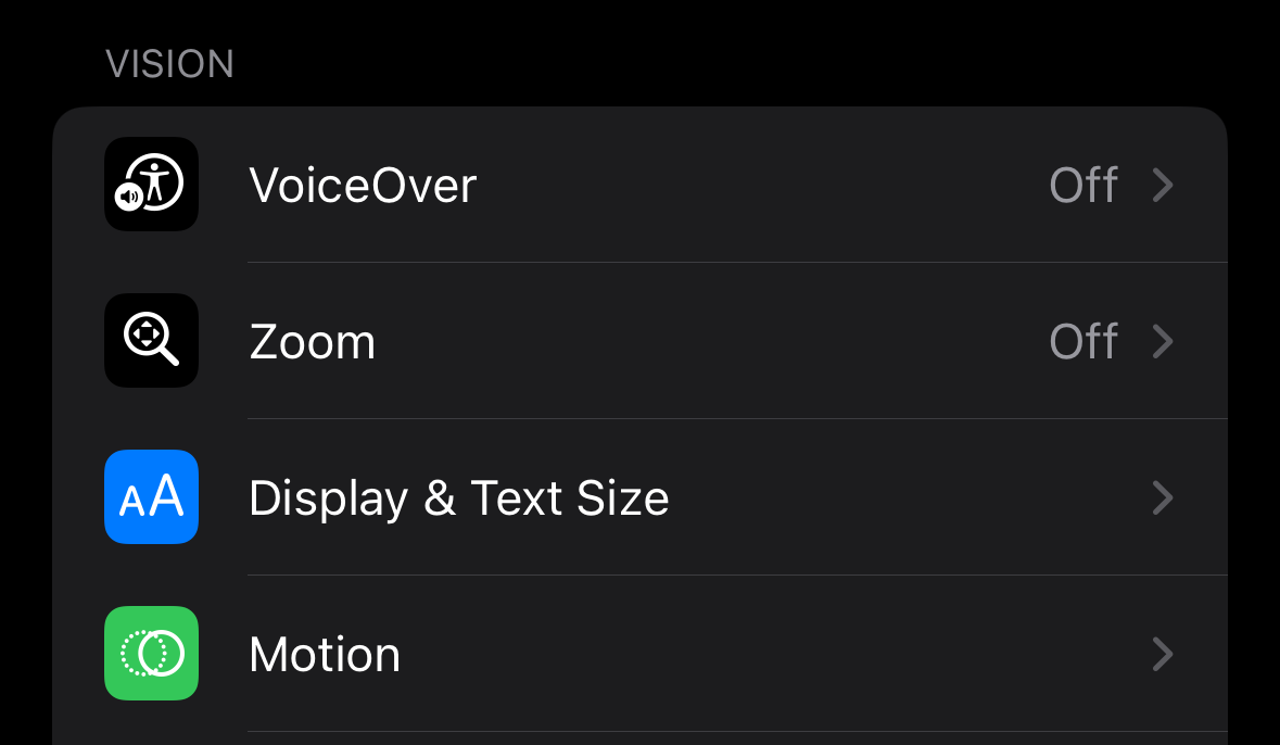 VoiceOver Option VoiceOver Option