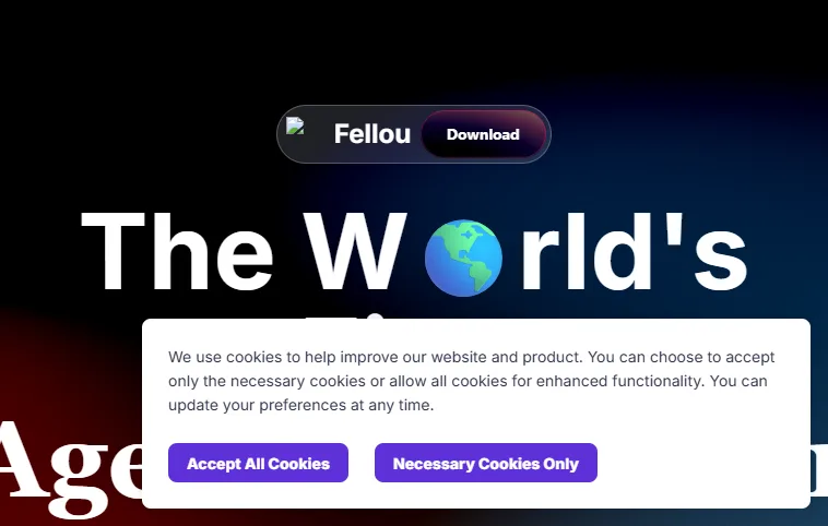 Fellou agentic browser Fellou homepage billed as the world's first agentic browser
