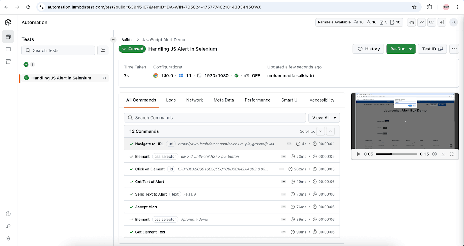 Alerts in Selenium LambdaTest Result Alerts in Selenium LambdaTest Result
