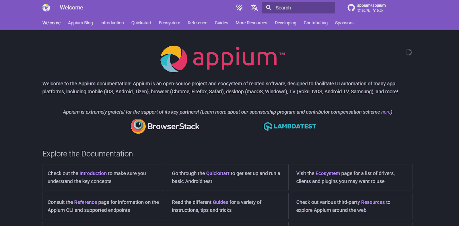 appium home page appium home page