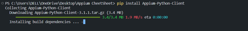 Appium Python Client library on your PC Appium Python Client library on your PC