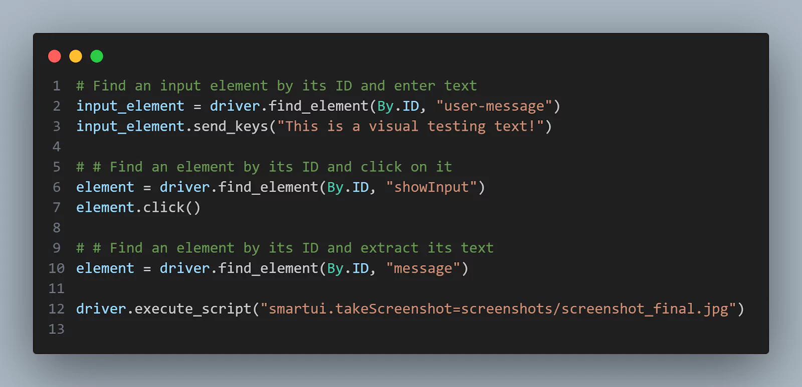 asserting that the displayed message is correct asserting that the displayed message is correct
