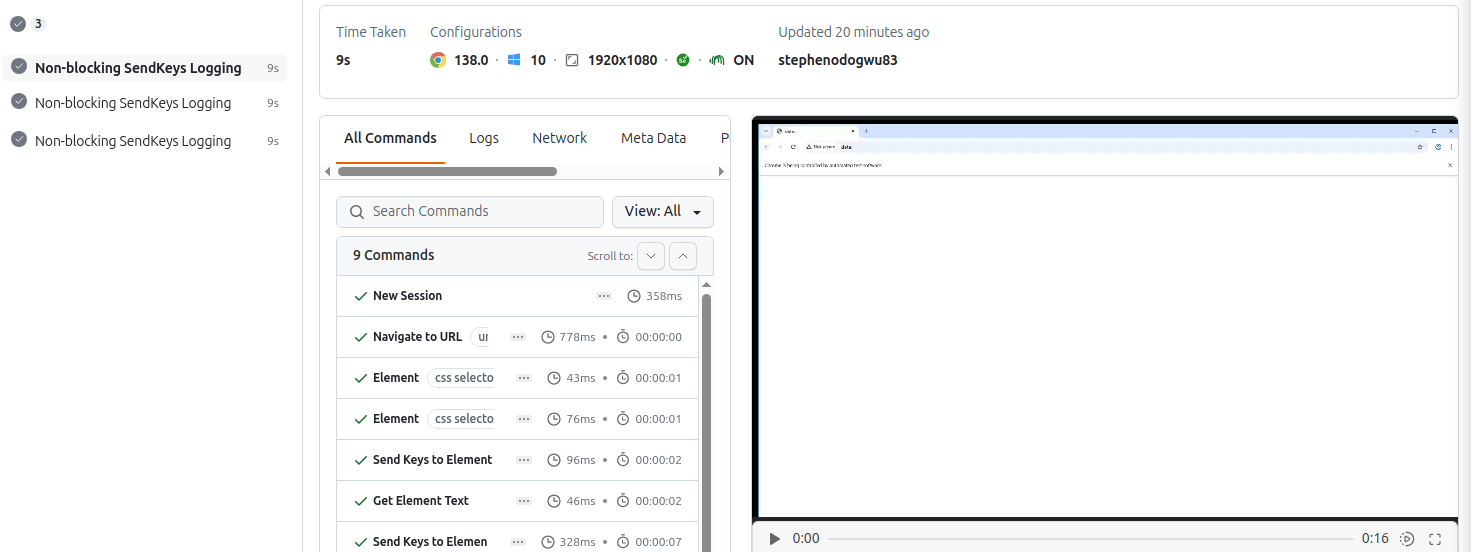 Asynchoronus LambdaTest Result