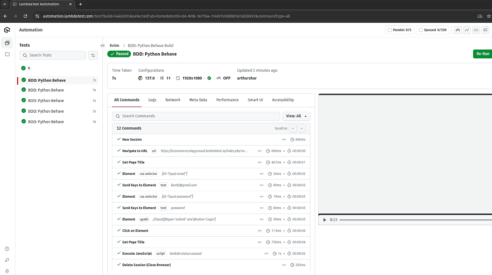 TestMu AI automation dashboard