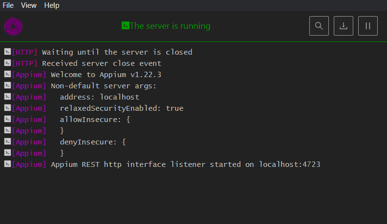 click on the startServer button click on the startServer button