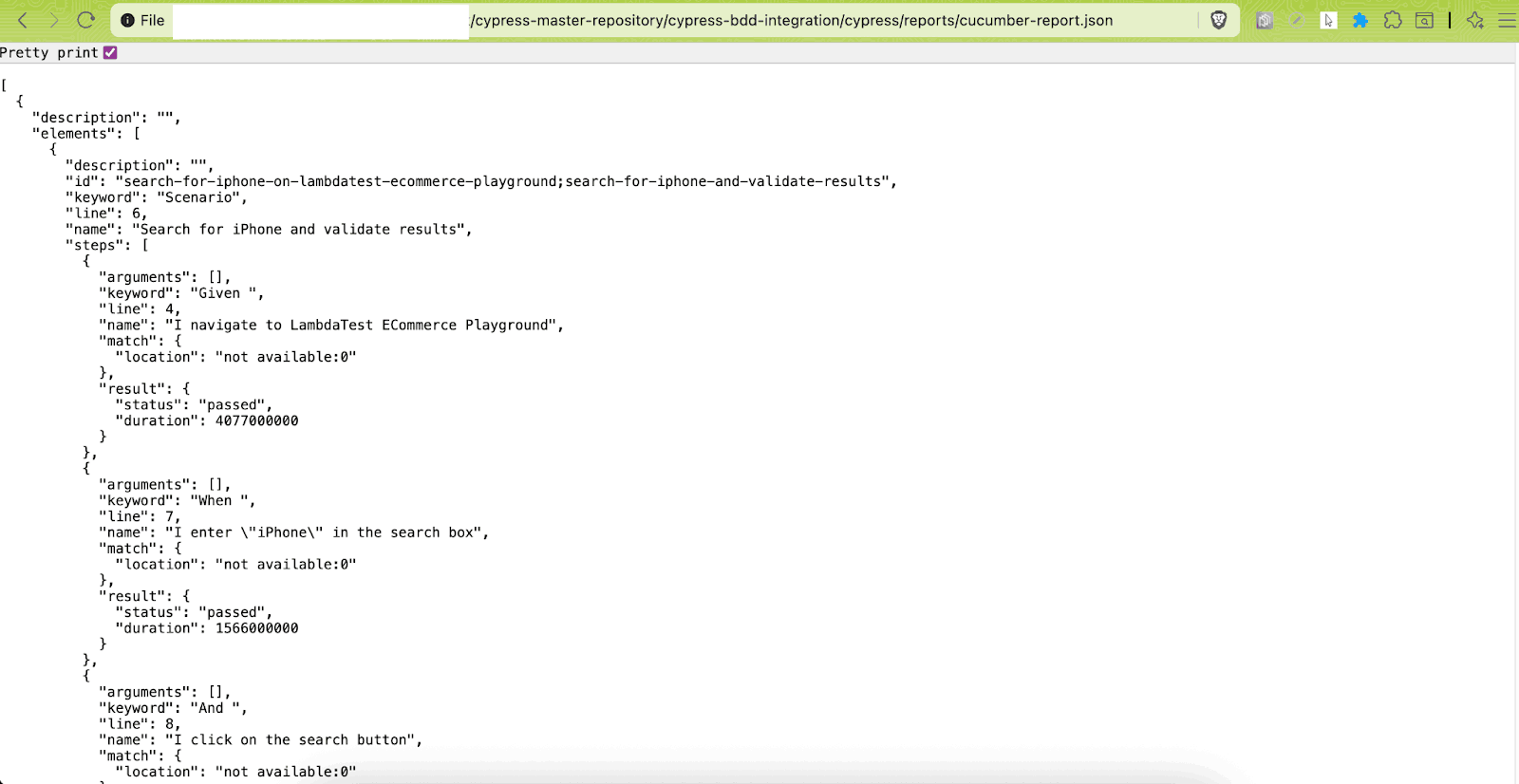Cucumber JSON Report Cucumber JSON Report