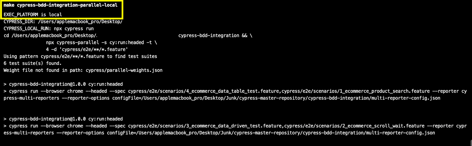 Cucumber local Parallel Result Cucumber local Parallel Result