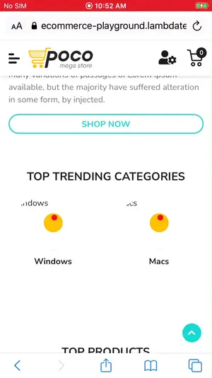 desired website on the Safari browser