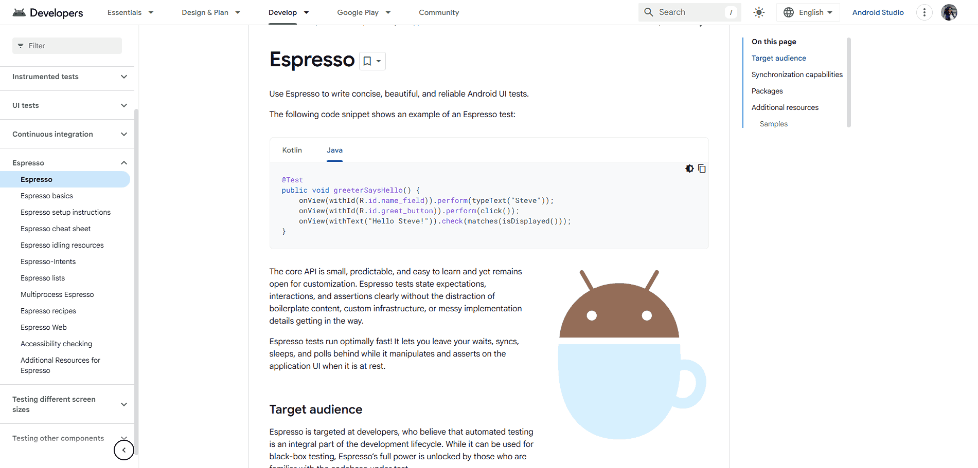 espresso home page espresso home page