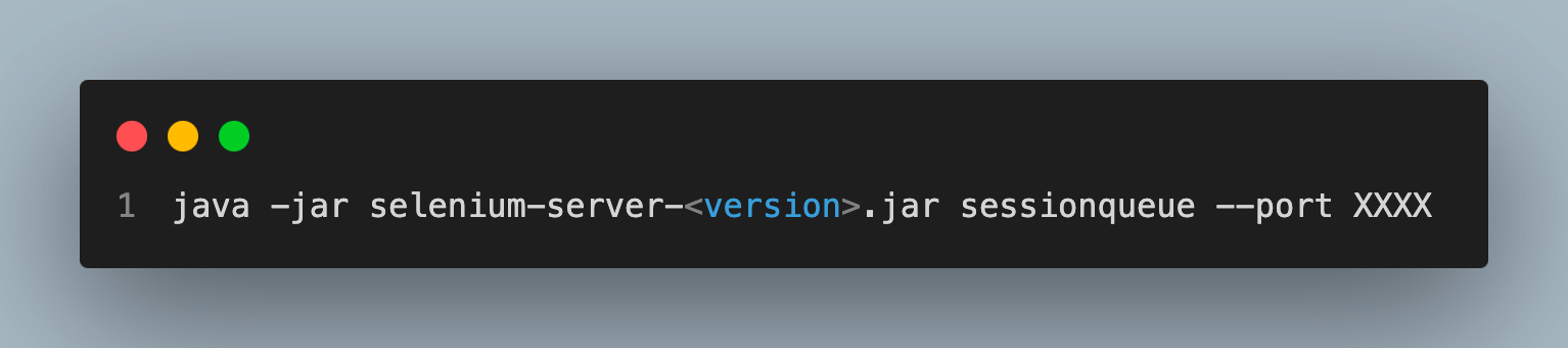 java jar selenium server version jar sessionqueue port 5559