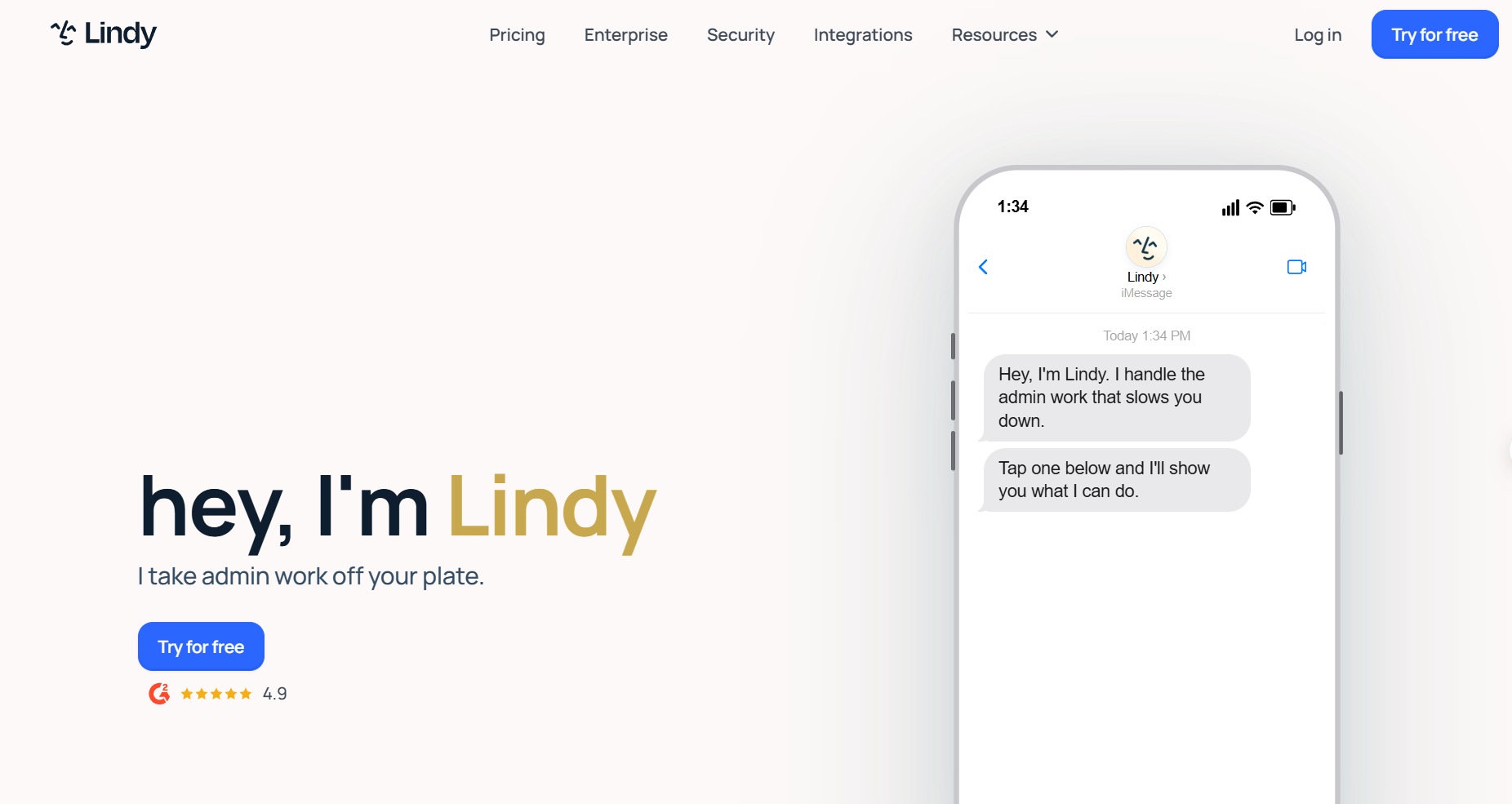 Lindy - Best AI Agent Builder for Sales and Support Assistants Lindy dashboard showing an AI assistant configured for email drafting and meeting scheduling