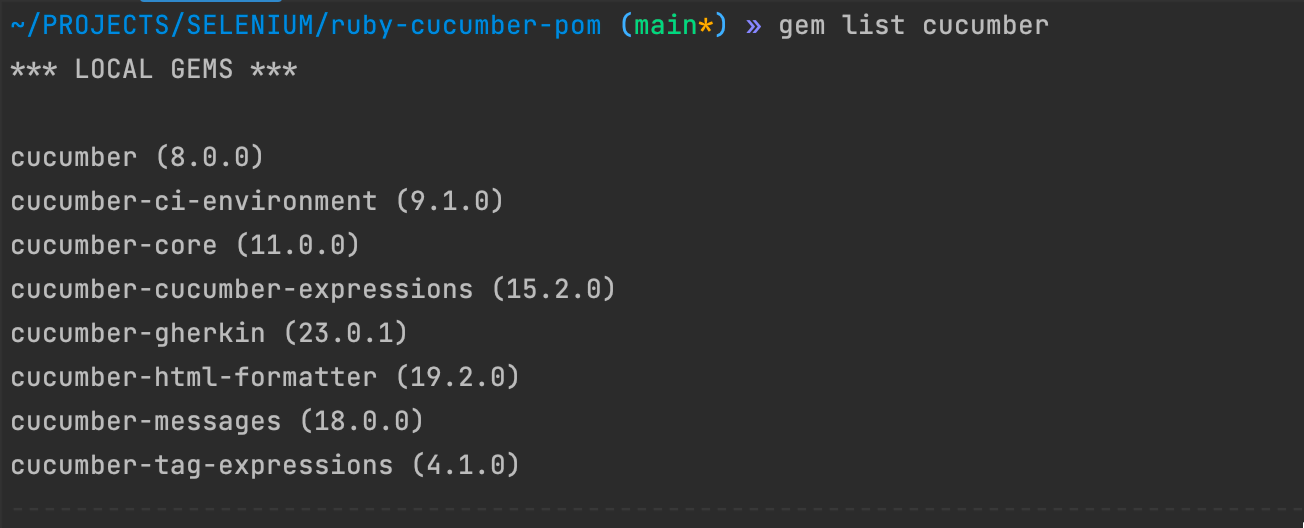 list the gems installed list the gems installed