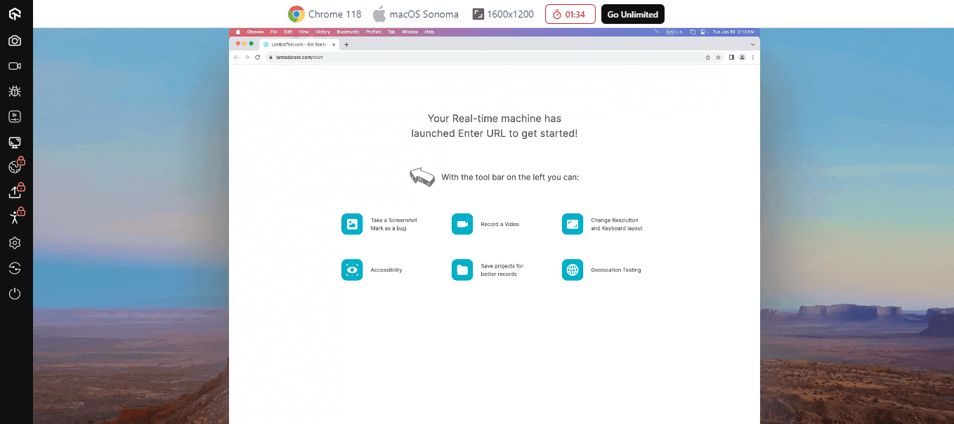  machine running real OS and browsers