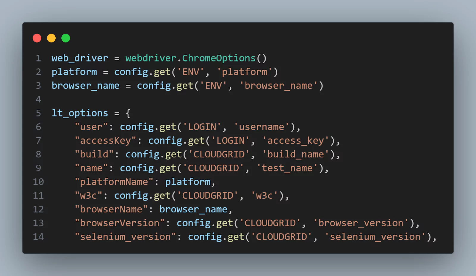 most of them came from the configuration file most of them came from the configuration file