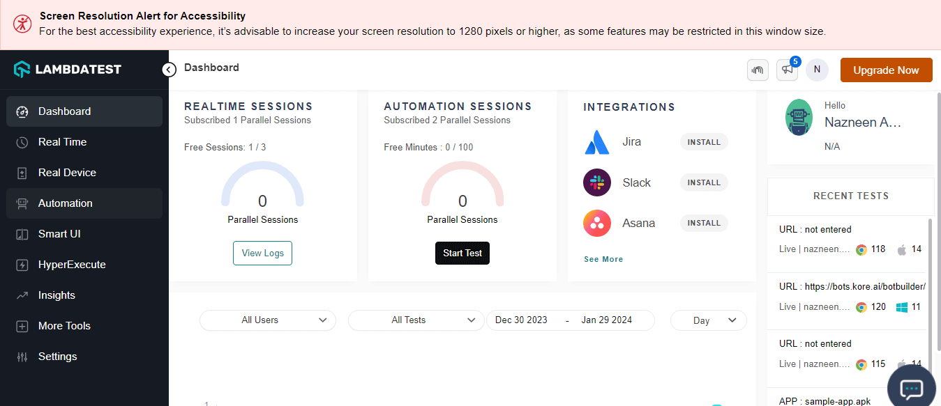 navigate to Automation from the left panel