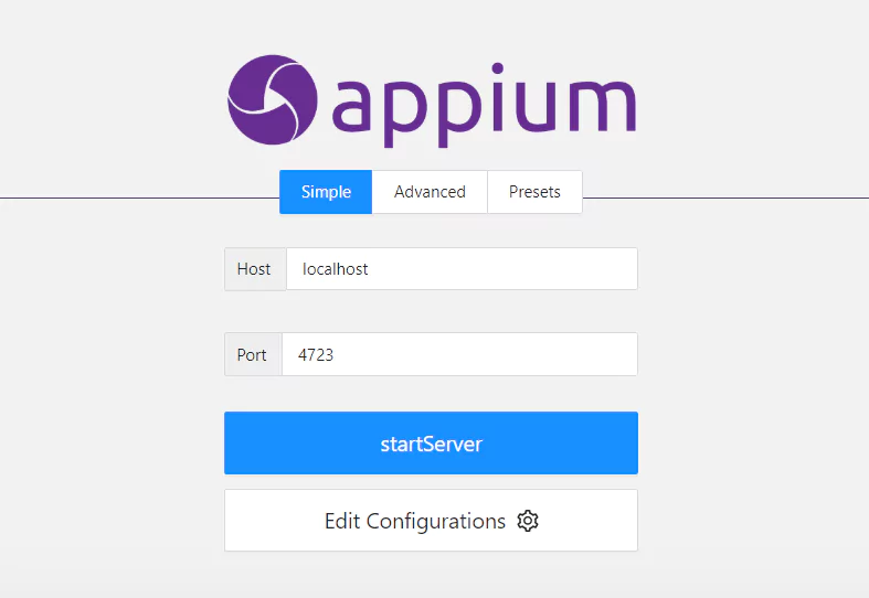 Open the Appium desktop app Open the Appium desktop app
