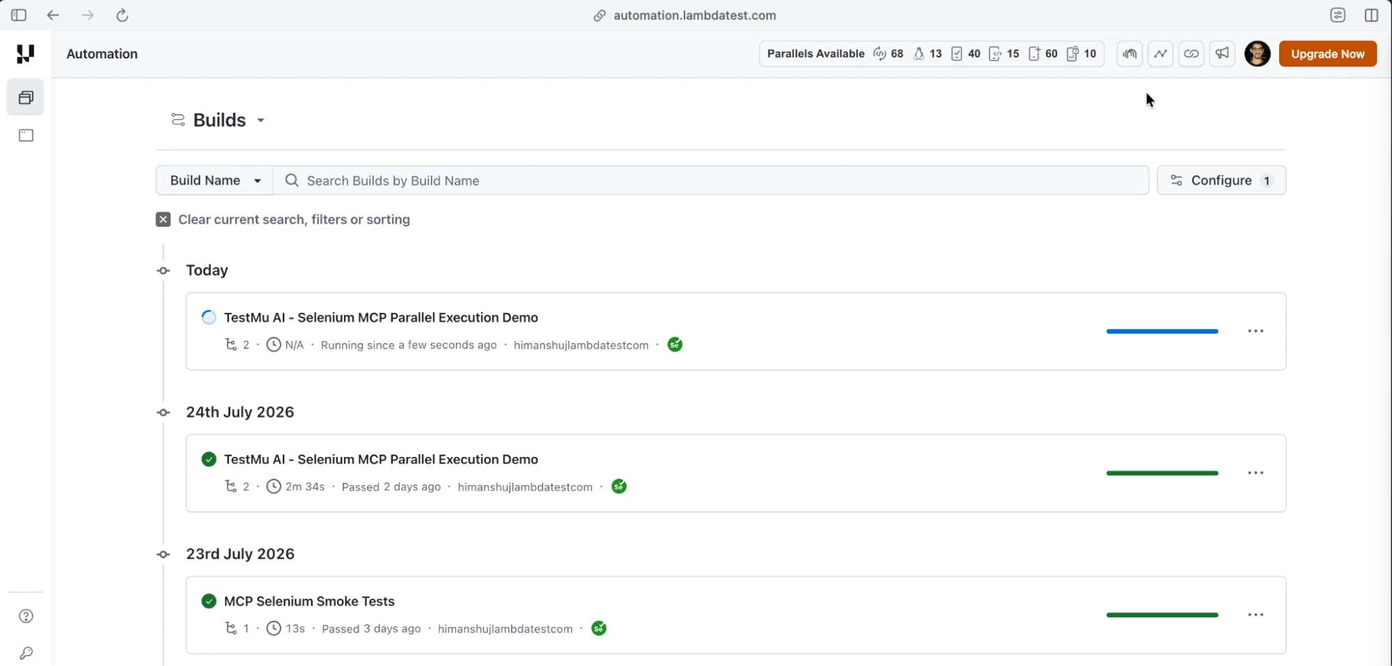 Parallel Selenium MCP execution on TestMu AI cloud Parallel Selenium MCP execution on TestMu AI cloud