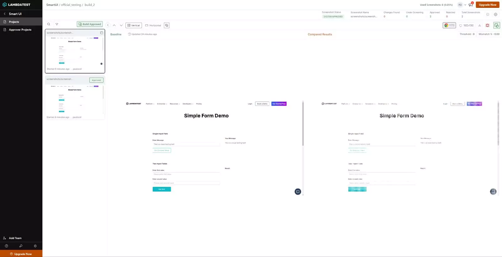 performed Python visual regression testing performed Python visual regression testing