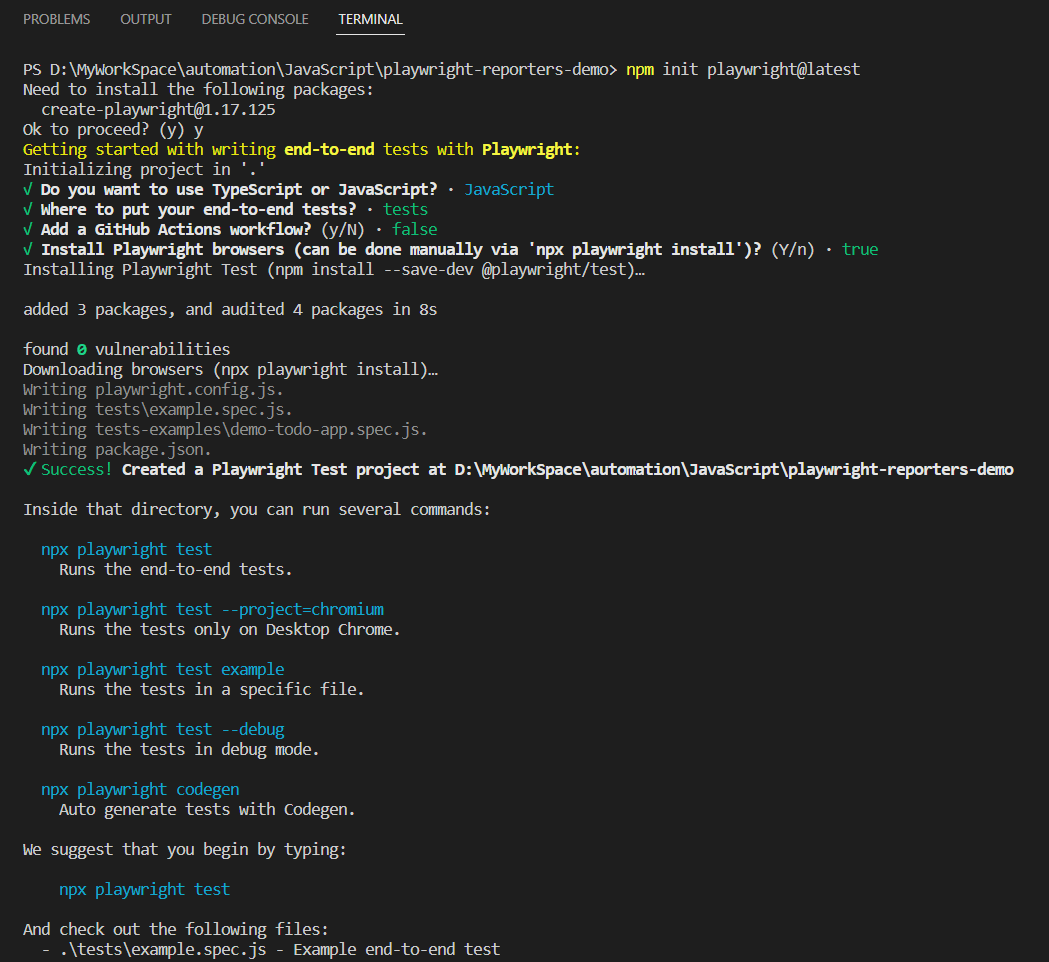 Playwright Reporting npm init playwright@latest Playwright Reporting npm init playwright@latest