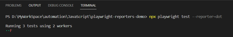 Playwright Reporting npx playwright test --config=playwright.dot.config.js Playwright Reporting npx playwright test --config=playwright.dot.config.js