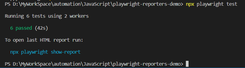 Playwright Reporting npx playwright test Playwright Reporting npx playwright test