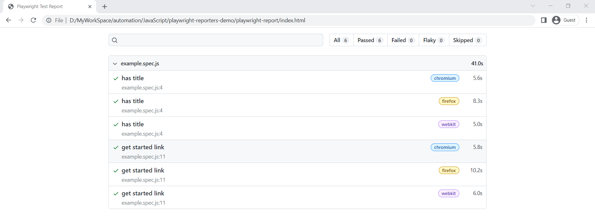 Playwright Reporting playwright-report Playwright Reporting playwright-report