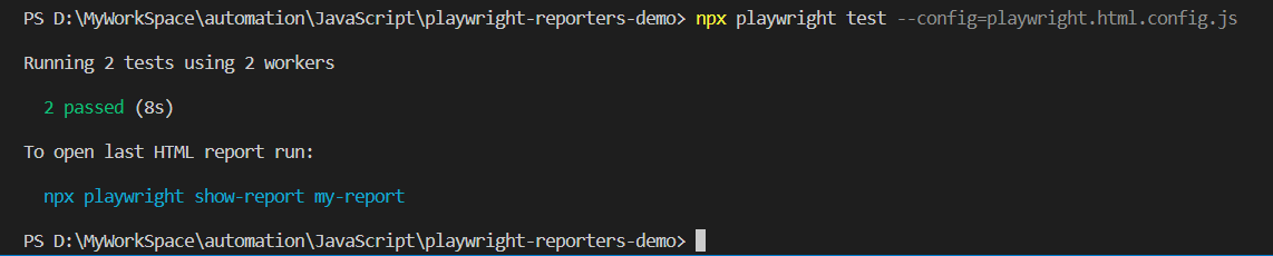 playwright reporting show report test playwright reporting show report test