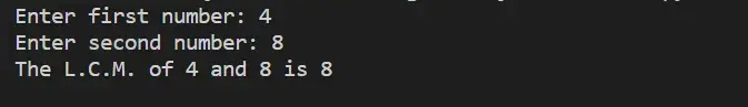 Program That Finds the Least Common Multiple of Two Given Numbers Program That Finds the Least Common Multiple of Two Given Numbers