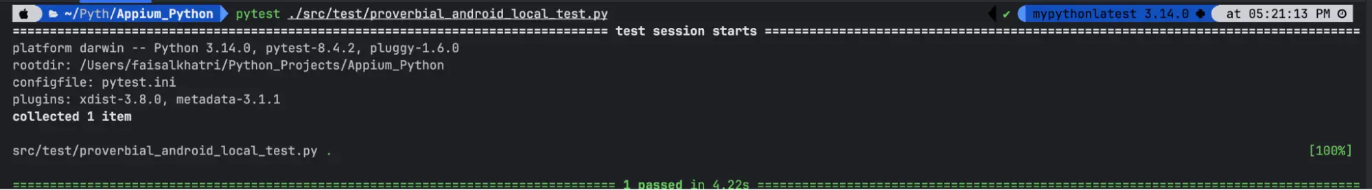 Appium Python Testing on Android Studio