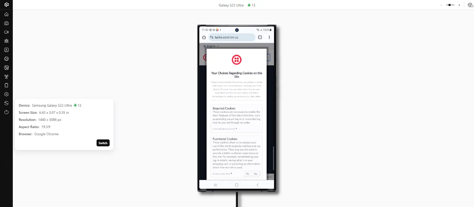 real device for browser-based testing real device for browser-based testing