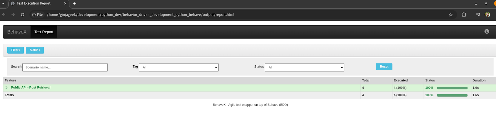 Behave Local Terminal