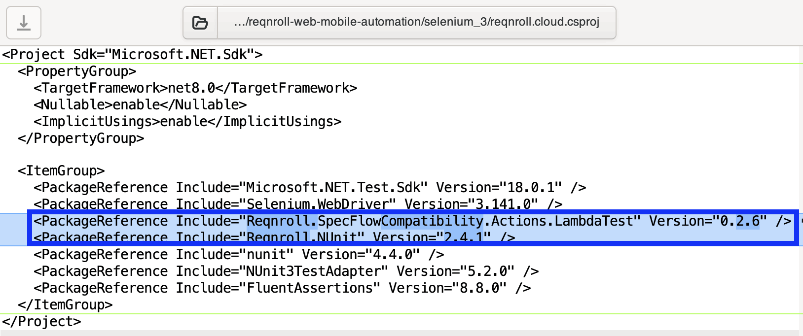 Reqnroll Selenium 3 NuGet packages