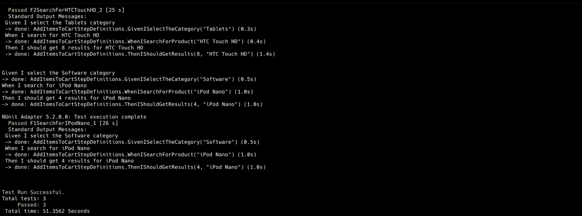 Reqnroll Selenium 4 test results