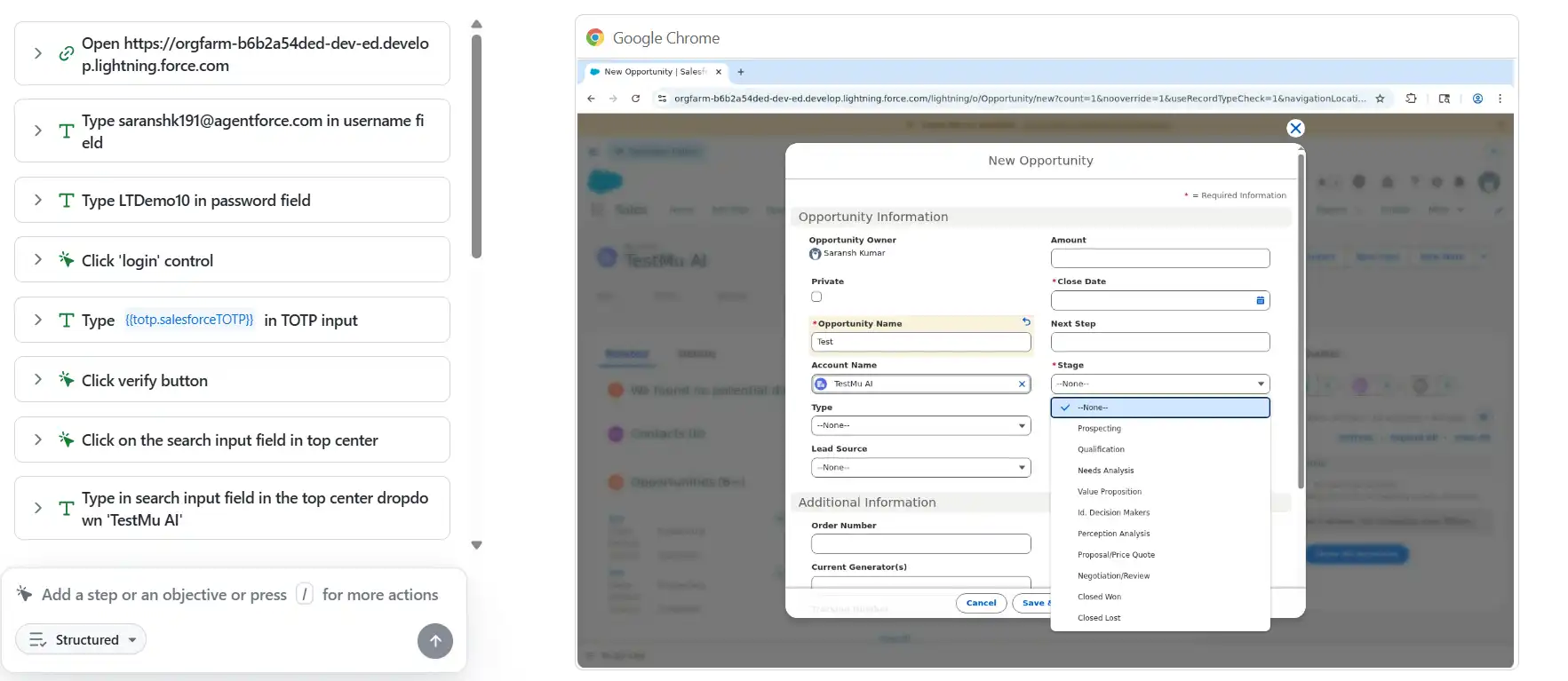 Salesforce Testing Set Prospecting