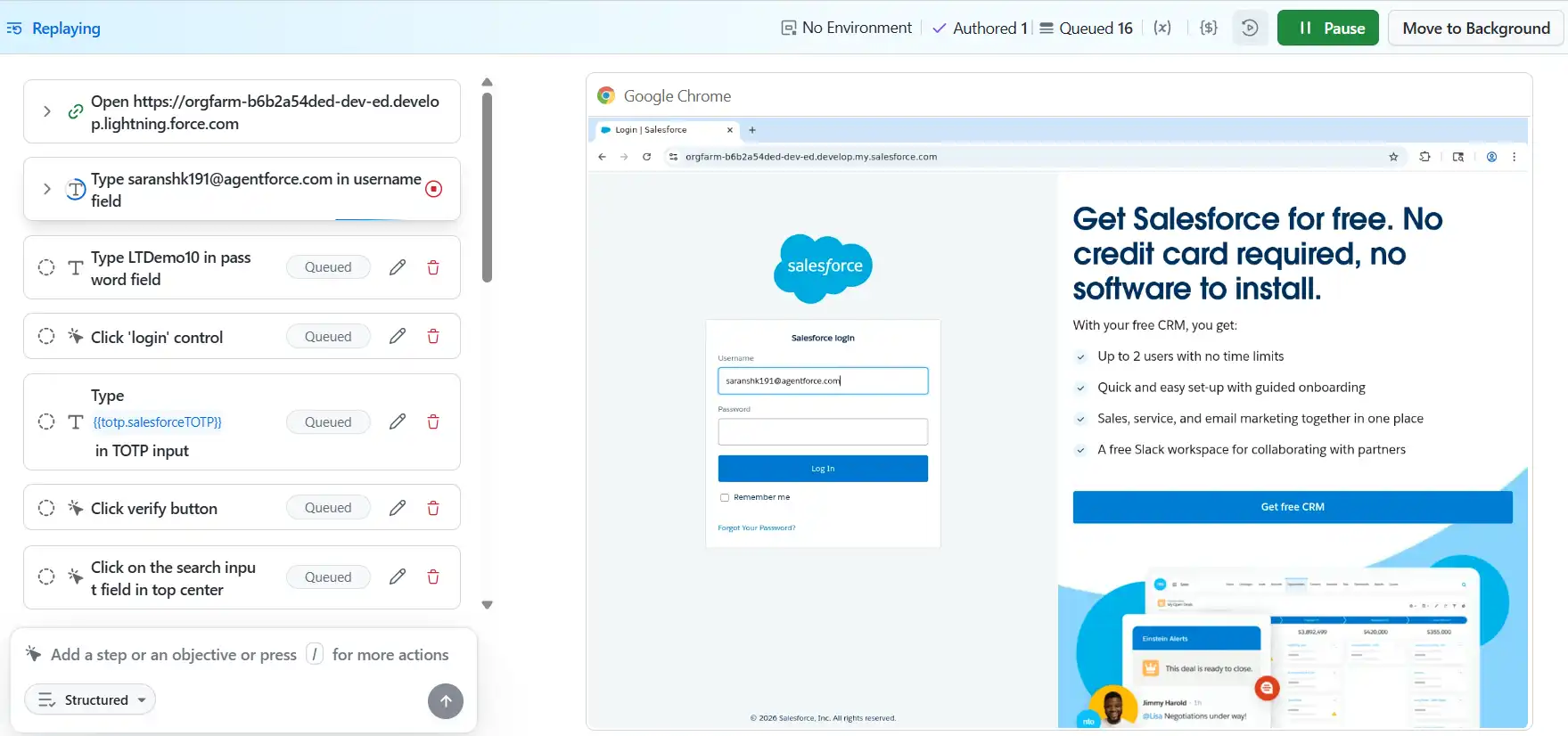 Salesforce Testing MFA