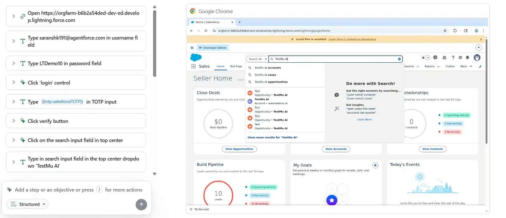 Salesforce Testing Search