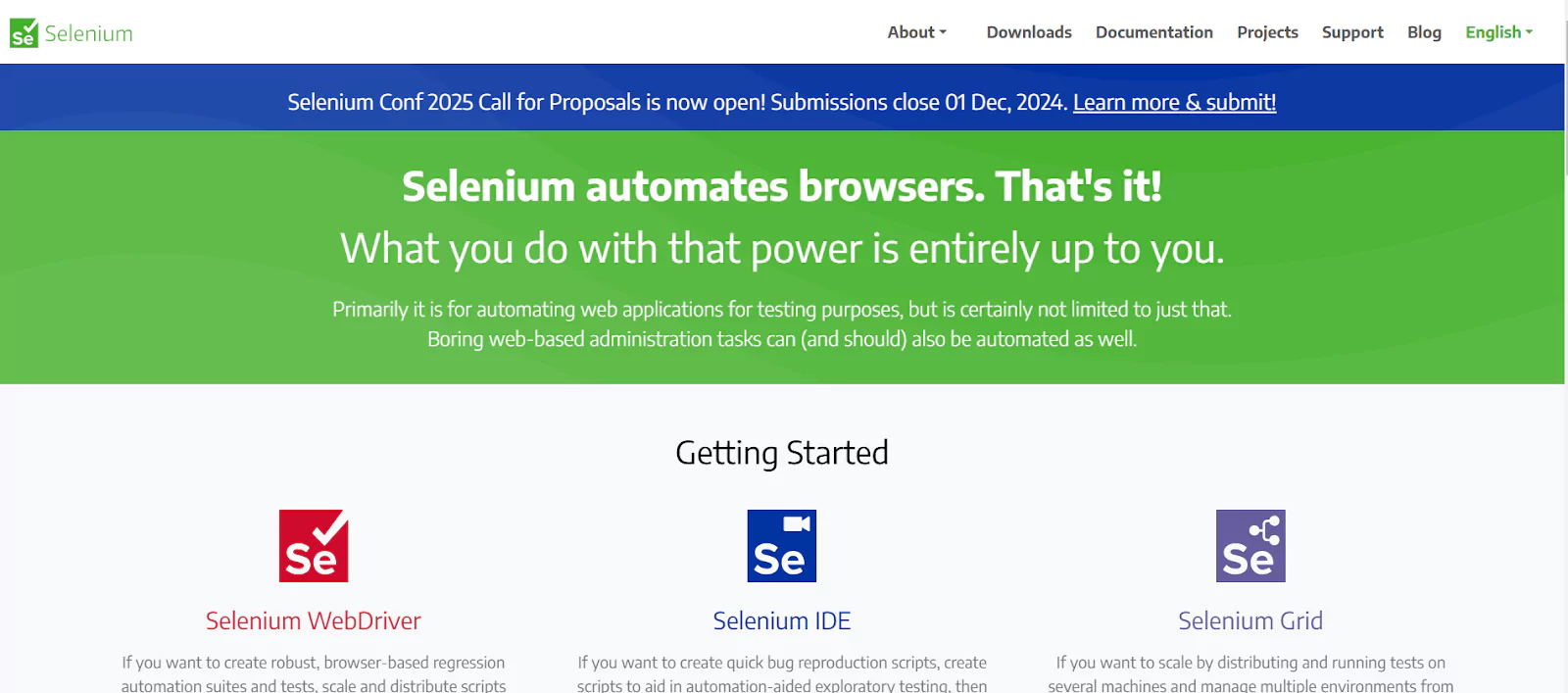 Selenium is an open-source suite Selenium is an open-source suite