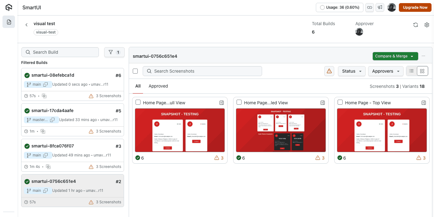 Snapshot TestMu AI Execution