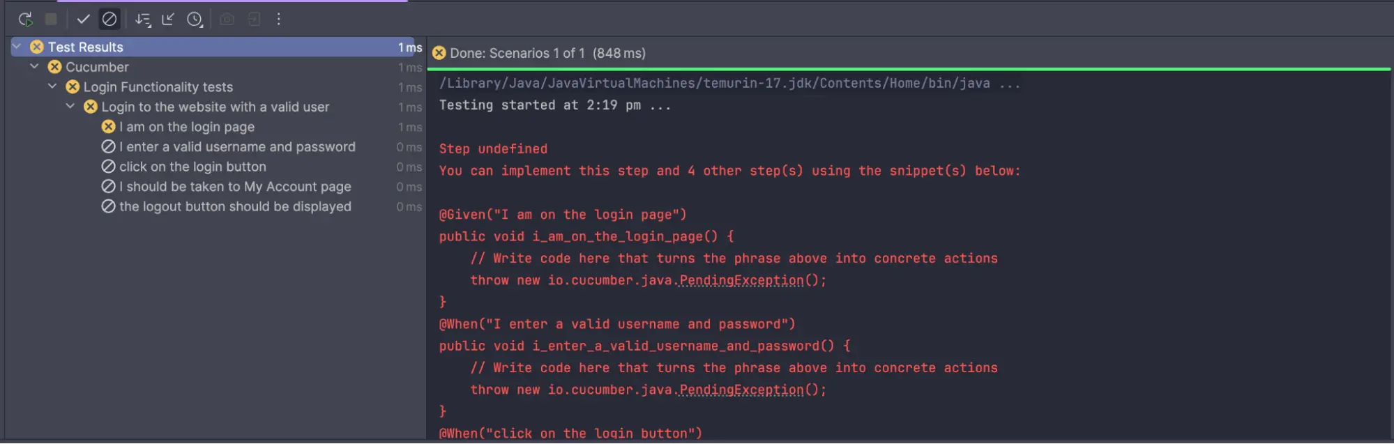 Step Undefined Error Step Undefined Error