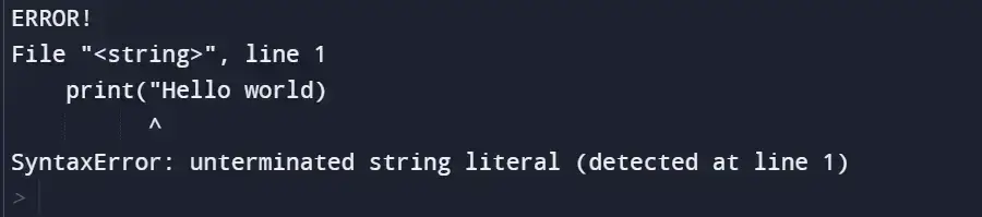 Syntax Errors Syntax Errors