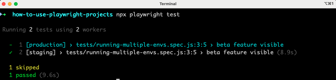 test execution on staging skipping production test execution on staging skipping production