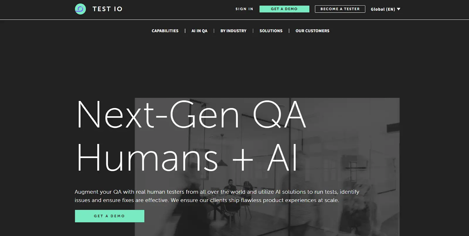 test IO crowdsourced testing platform login screenshot